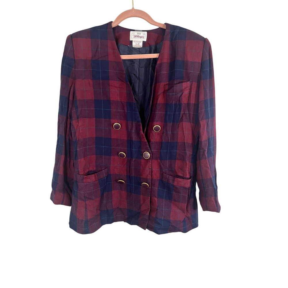 Retro Academia Plaid Blazer 14 Red Preppy 90s Chic Relaxed Classic Grunge‎ 80s